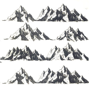 Underglaze Decal Transfer - Mountains