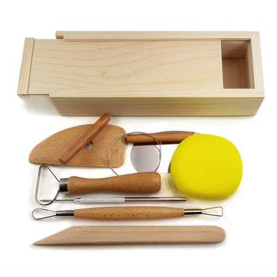 EUCLID STAINLESS MODELING & CARVING TOOL SET (9) – Euclids Pottery Store